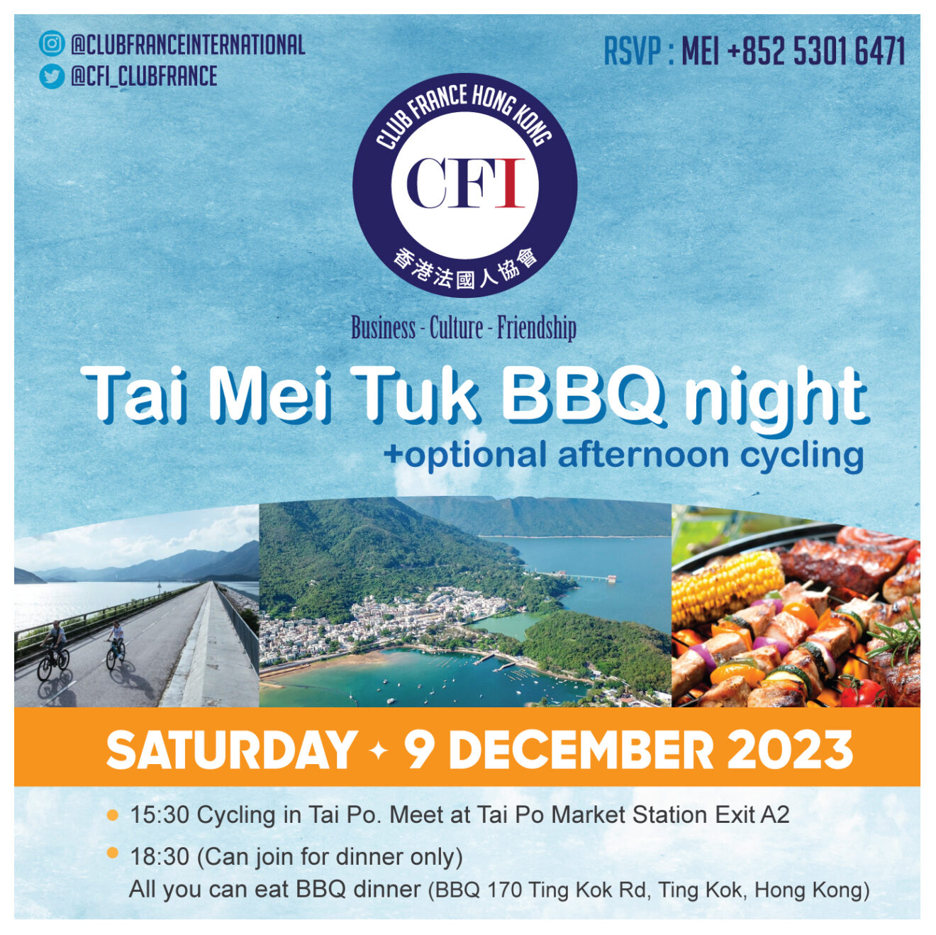 9/12 Cycling and/or BBQ in Tai Mei Tuk (Hong Kong) Club France